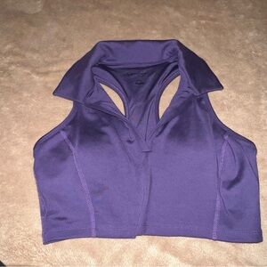NWOT Jessica Simpson Purple Sleeveless Collared Crop Bra Top